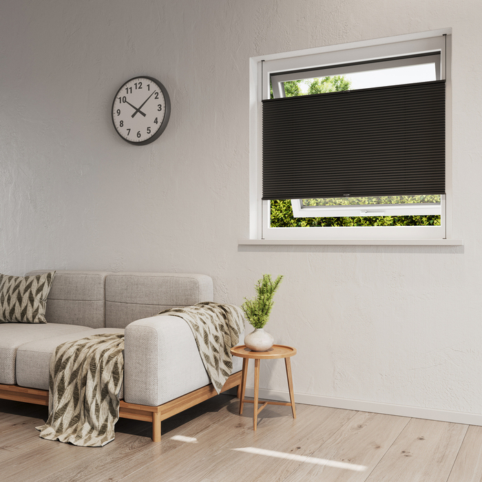 Plisségardin Touch Up & Down sort 80 x 130 cm